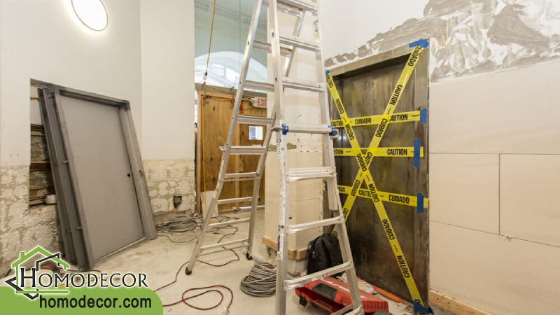 مراحل بازسازی لابی ساختمان 