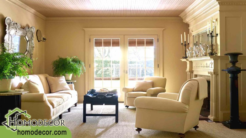 دکوراسیون منزل با رنگ کرم مایل به زرد 