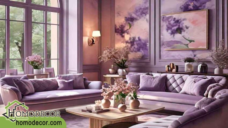 دکوراسیون منزل با رنگ لاوندر پاستلی 